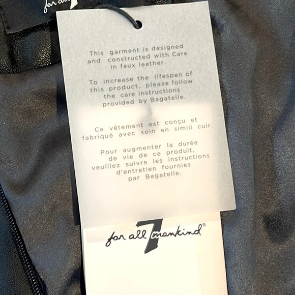 7 For All Mankind Black Vegan Leather Strapless Dress size small - Picture 6 of 7